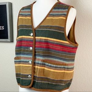 Vintage Western-style Multicolor Cotton Vest